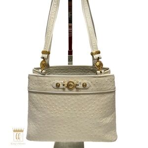 Gianni Versace ostrich vintage shoulder bag
